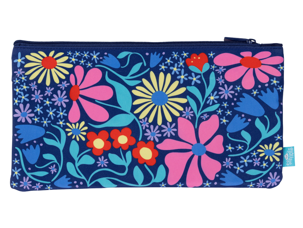Twin Zip Pencil Case - Flower Fun