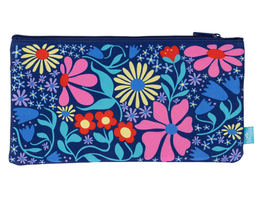 Twin Zip Pencil Case - Flower Fun