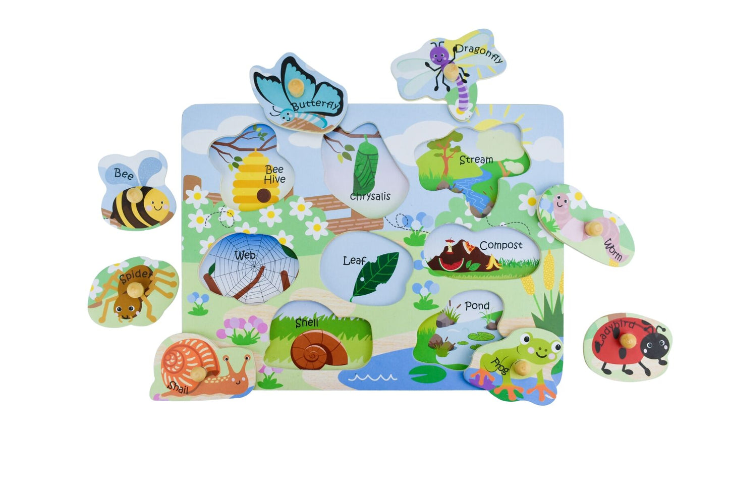 2 in 1 Insects and their homes Peg Puzzle