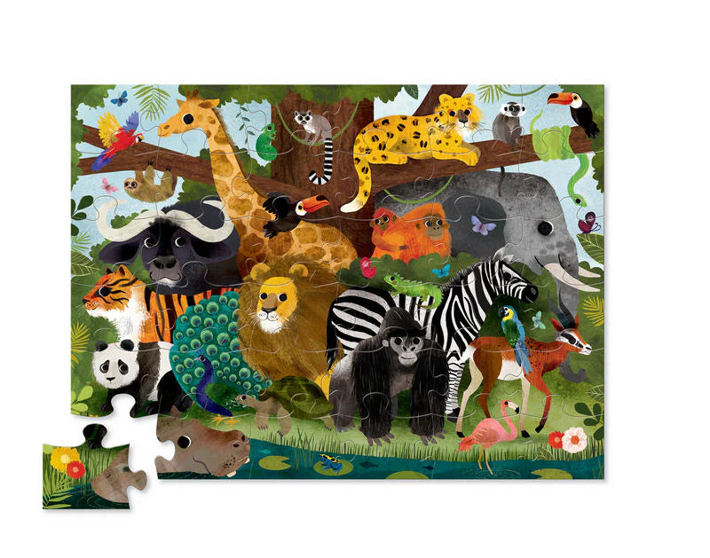 Crocodile Creek Classic Floor Puzzle 36 pc - Jungle Friends