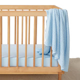 Baby Blue Diamond Knit Organic Baby Blanket