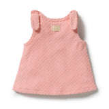 Petal Pink Check Organic Terry Singlet