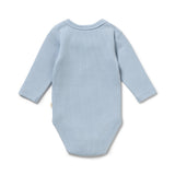 Storm Blue Organic Rib Long Sleeved Bodysuit