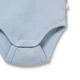 Storm Blue Organic Rib Long Sleeved Bodysuit