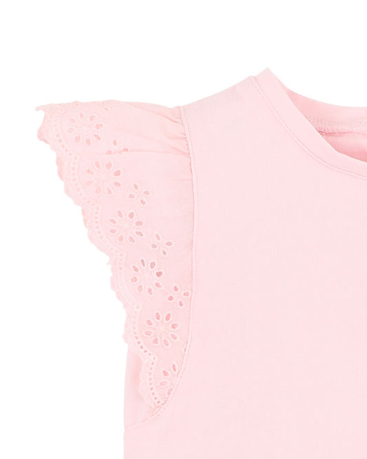 Pink Broderie Tee