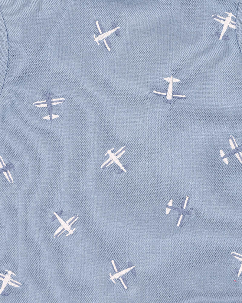 HARLAN Embroidered SS Polo Romper