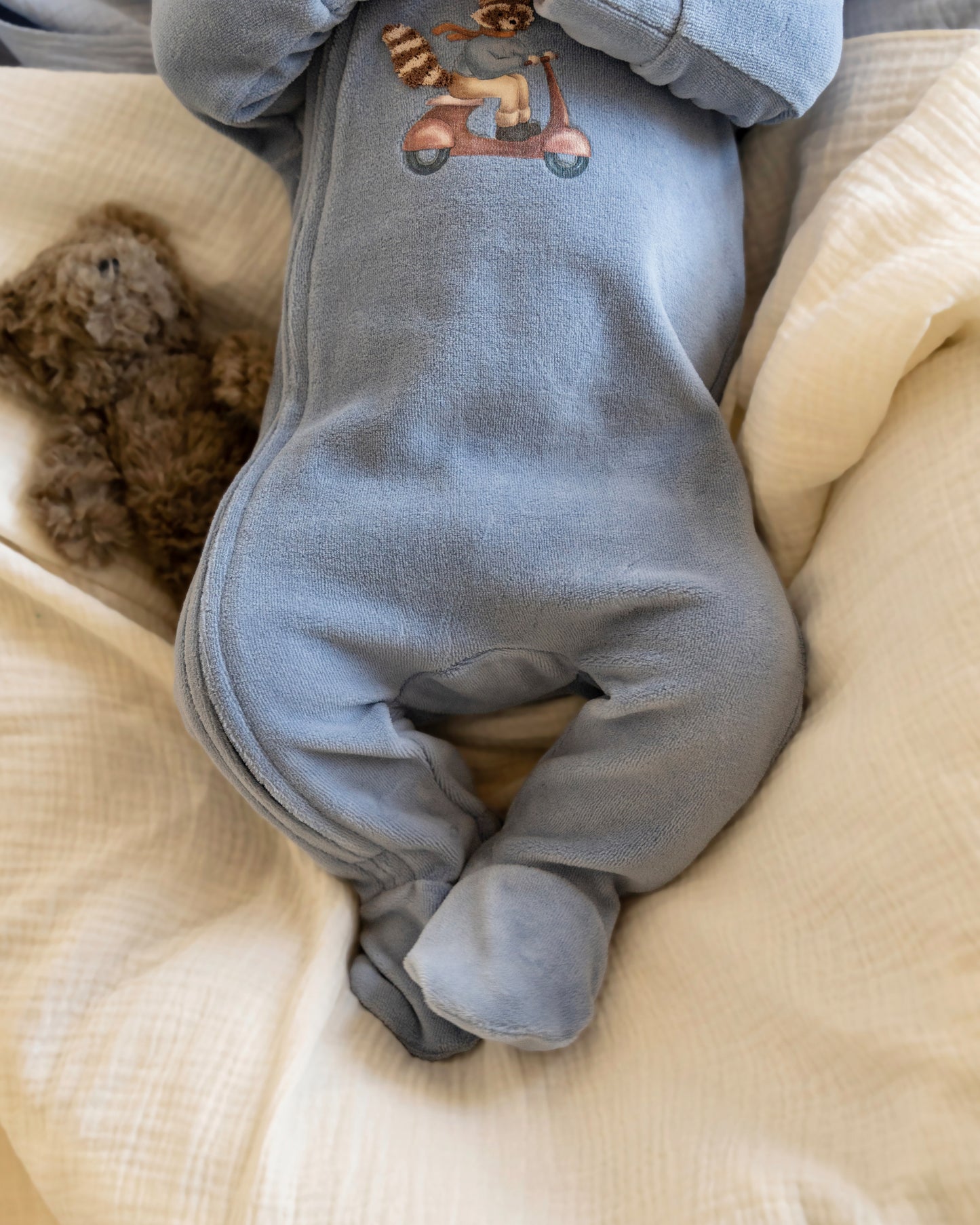 Alvin Velour Zip Onesie