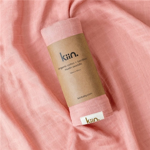 Kiin Organic Muslin Swaddle - Peony