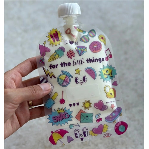 Sinchies 150ml Reusable Food Pouches 5pk - Retro Pop Pink