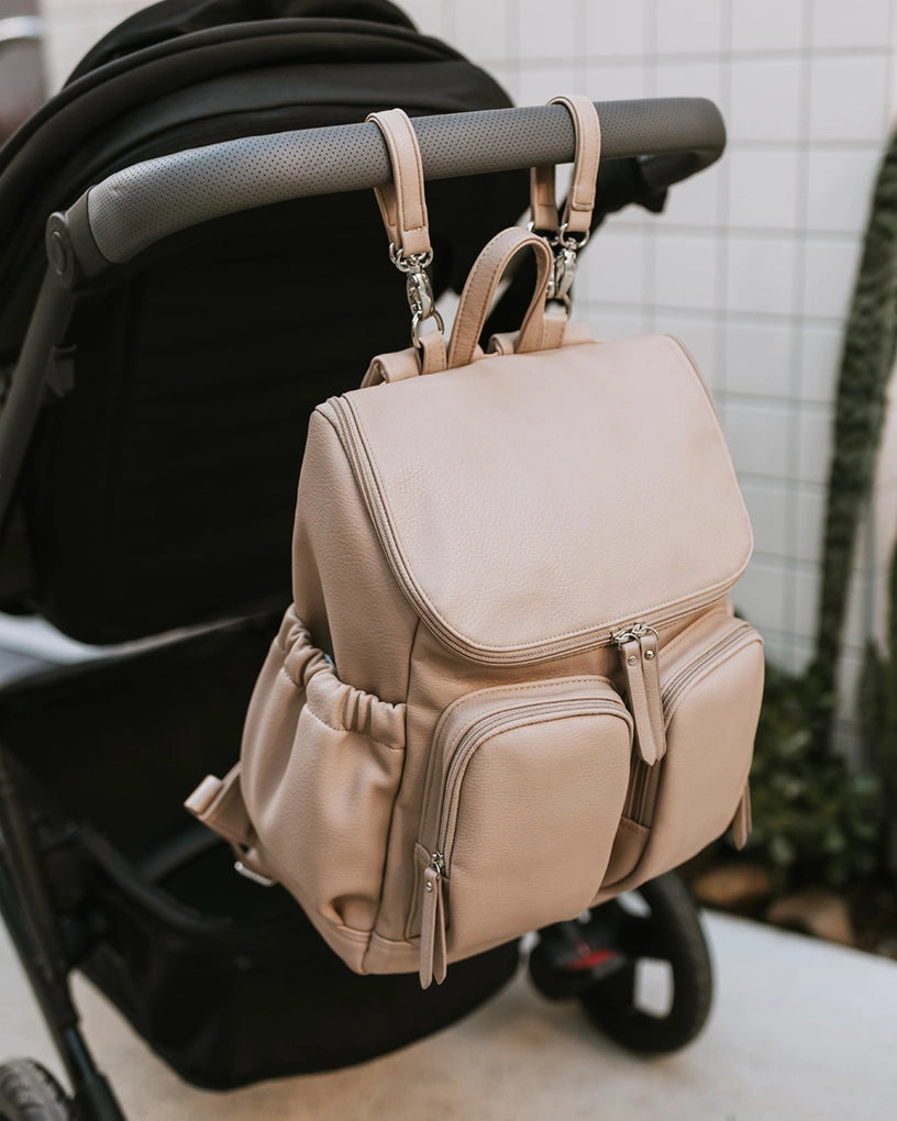 OiOi Signature Nappy Backpack - Oat Dimple Vegan Leather