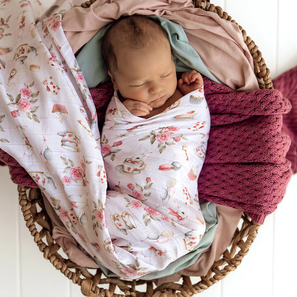 Alice's Tea Party Organic Muslin Wrap