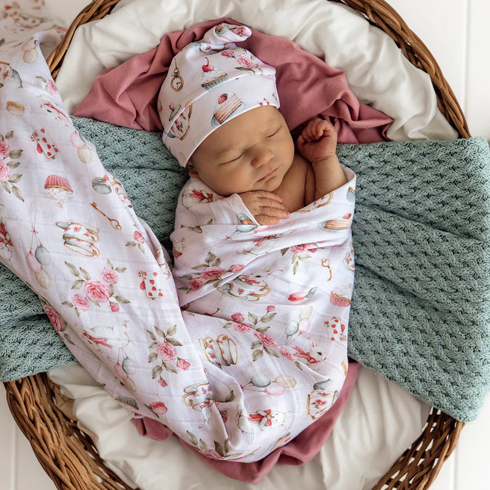 Alice's Tea Party Organic Muslin Wrap