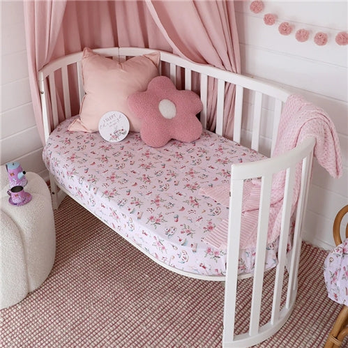 Alice's Tea Party Organic Fitted Cot Sheet