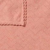 Petal Pink Organic Knitted Pointelle Blanket