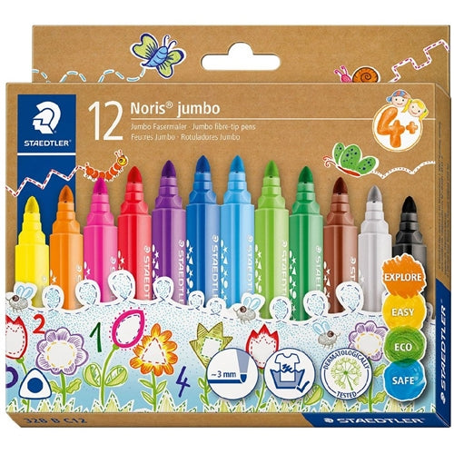 Staedtler Noris Jumbo Fibre Tip Markers 12 Pack