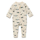 Woolly Whales Organic Zipsuit with Feet