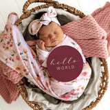 Birds & Bloom Organic Jersey Wrap & Top Knot Set