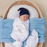 Baby Blue Diamond Knit Organic Baby Blanket