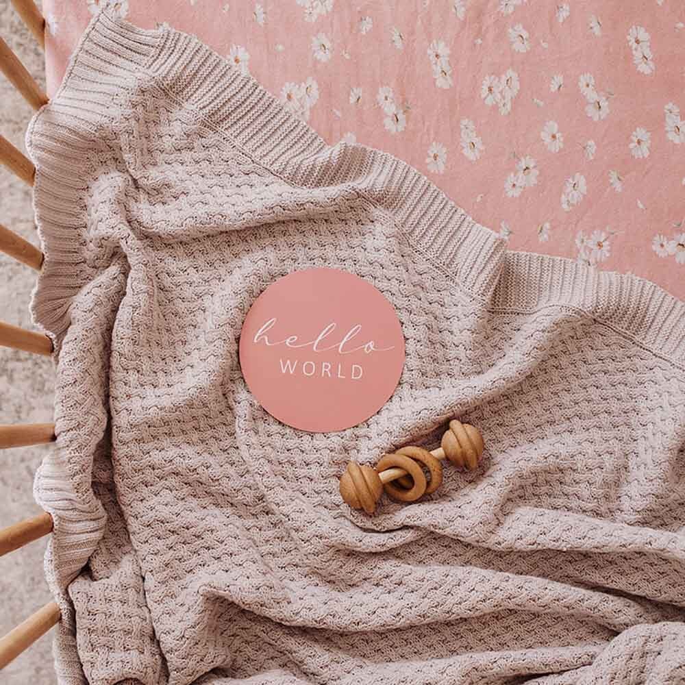 Warm Diamond Knit Organic Baby Blanket