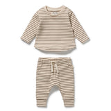 Nutmeg Stripe Organic Waffle Set