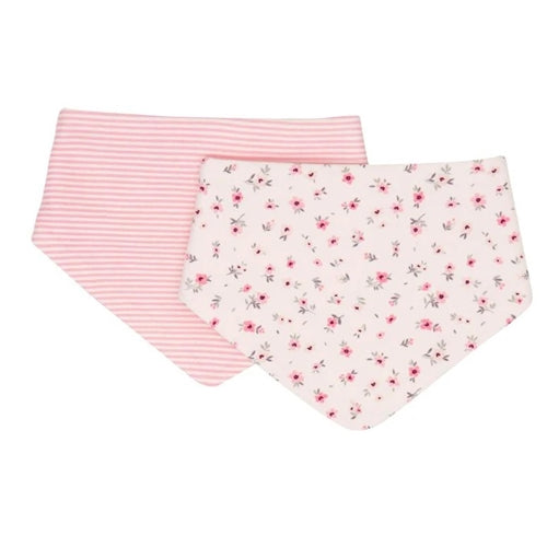 Bandana Bibs 2pk - Pink Petals