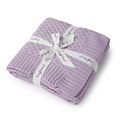 Lavender Diamond Knit Organic Baby Blanket