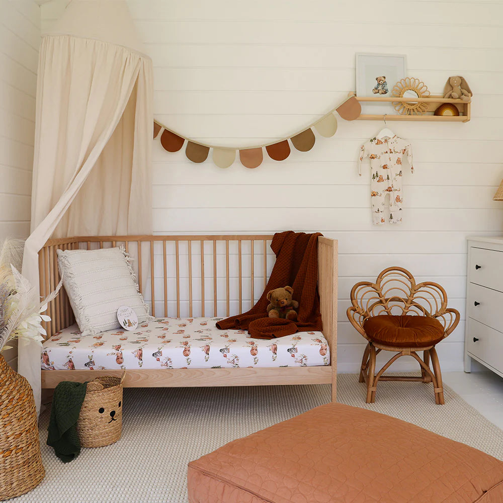 Bears Organic Fitted Cot Sheet