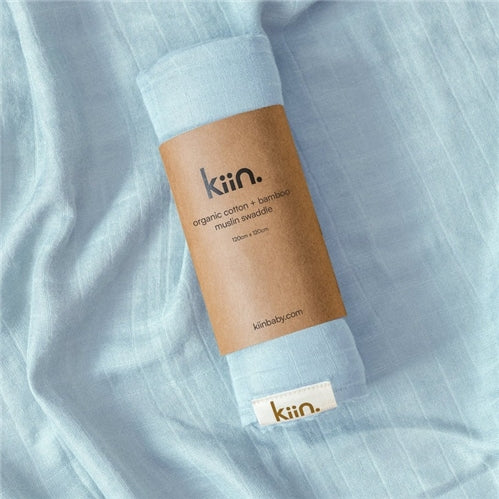 Kiin Organic Muslin Swaddle - Pastel Sky