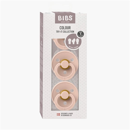 BIBS Dummies Try-it Colour 3pk - Blush