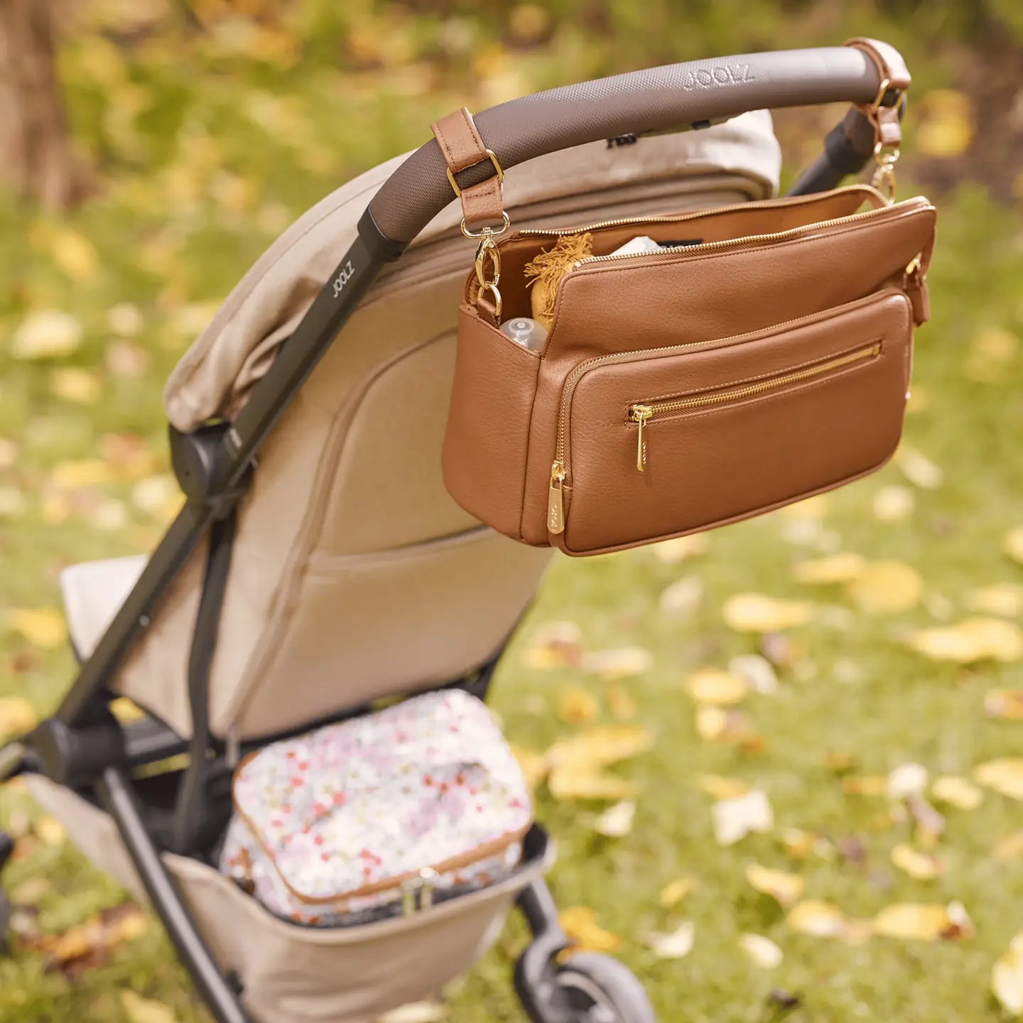 Multitasker Pram Caddy - Chestnut Brown Vegan