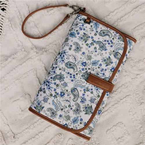OiOi Change Mat Clutch - Blue Paisley/Tan