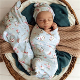 White Rabbit Organic Jersey Wrap & Beanie Set
