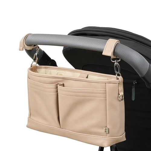 Signature Pram Caddy - Oat Dimple Vegan Leather