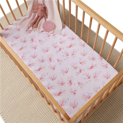 Organic Cotton Fitted Cot Sheet - Coral