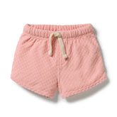 Petal Pink Check Organic Terry Tie Short