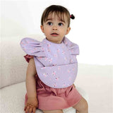 Lilac Bloom Frill Snuggle Bib