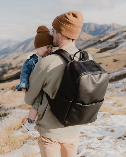 OiOi Multitasker Nappy Backpack - Black Vegan Leather