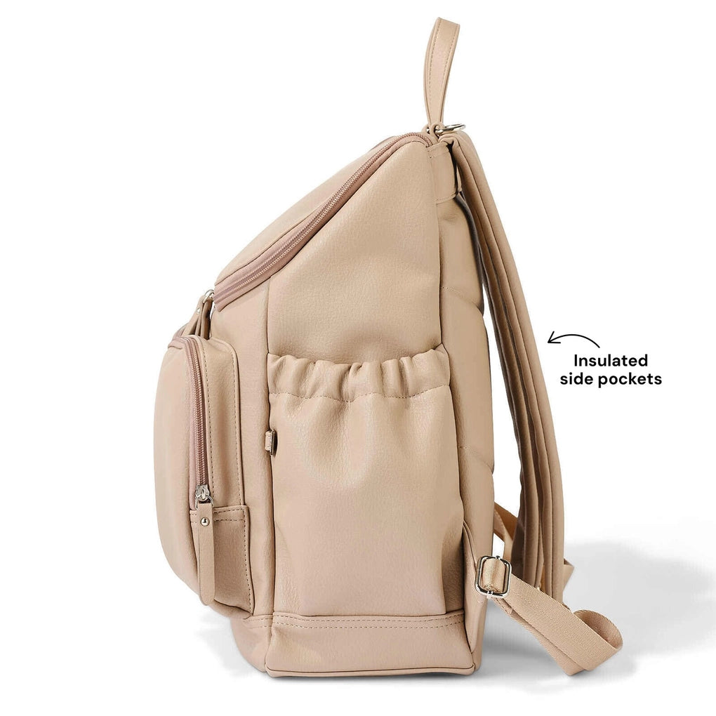 OiOi Signature Nappy Backpack - Oat Dimple Vegan Leather