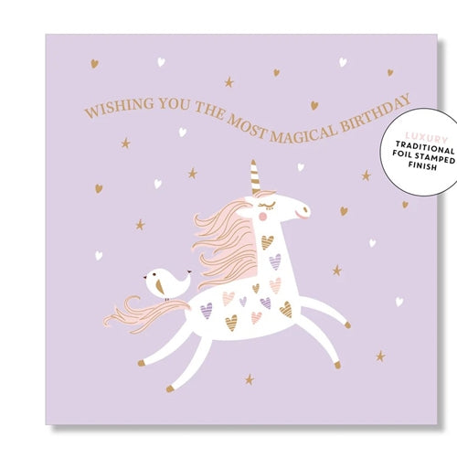 Lavendar Unicorn Birthday Mini Card
