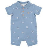 HARLAN Embroidered SS Polo Romper