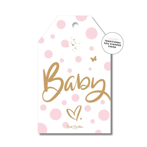 Gift Tag - Spotty Baby Pink