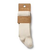 Buttermilk Organic Ribbed Tights
