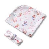 Mermaid Organic Jersey Wrap & Top Knot Set