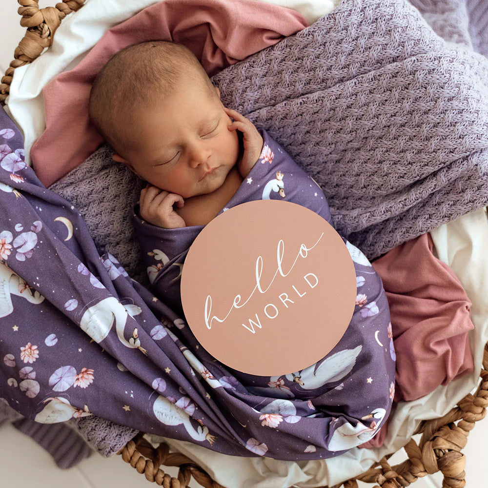 Midnight Swan Organic Jersey Wrap & Topknot Set