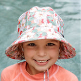 Swim Ponytail Bucket Beach Hat - Hibiscus