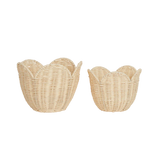 Rattan Lily Basket Set - Buttercream