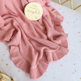 Rosa Ruffle Knit Organic Baby Blanket