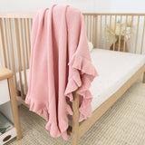 Rosa Ruffle Knit Organic Baby Blanket