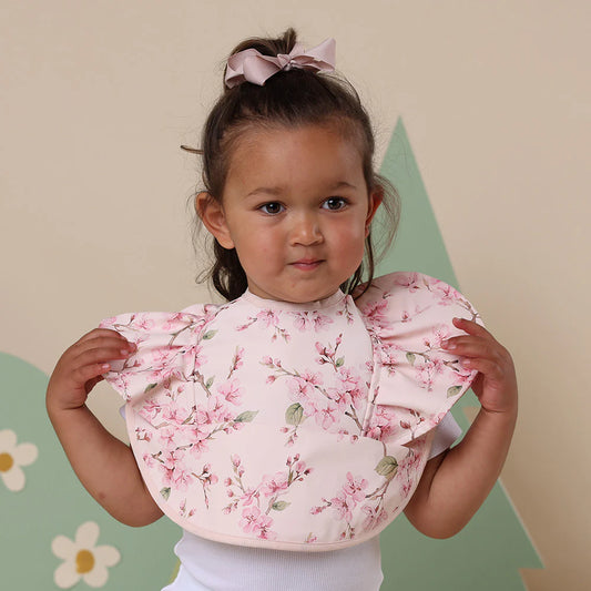 Cherry Blossom Frill Snuggle Bib