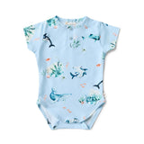 Ocean Blue Short Sleeve Organic Bodysuit